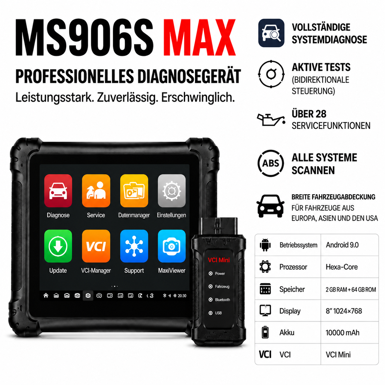 Professionelles KFZ Diagnosegerät mit Topologie Scan